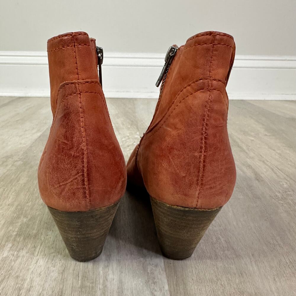 Frye Orange Leather Ankle Booties - Picture 3 of 8